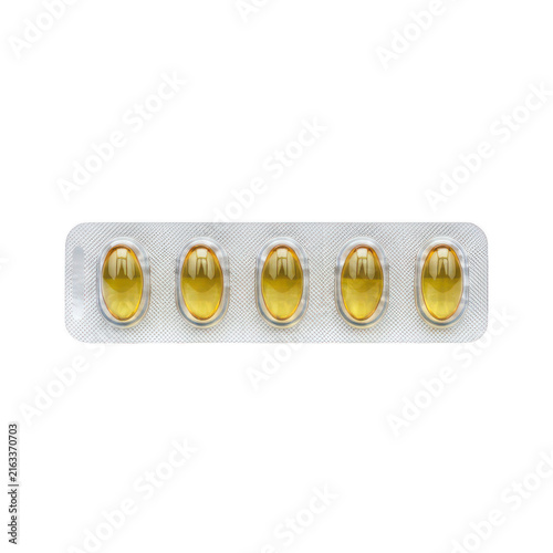 Konstfotografi Row of small yellow rubber ducks in a blister pack