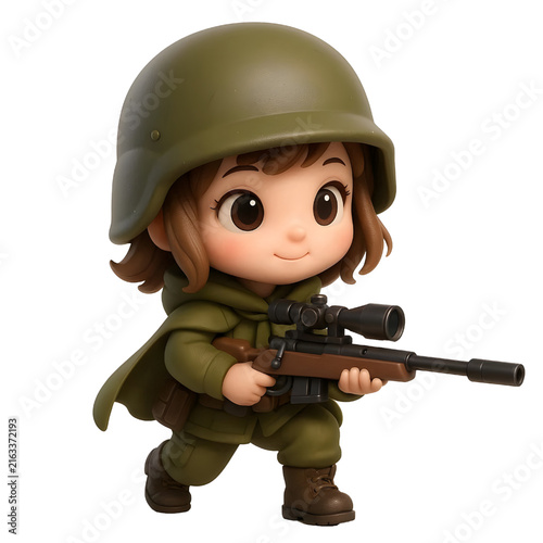 soldier girle  with rifle