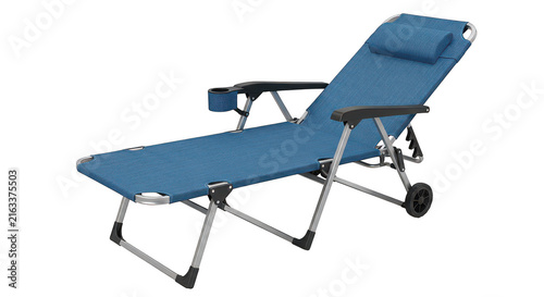 Foto Adjustable blue reclining outdoor lounge chair