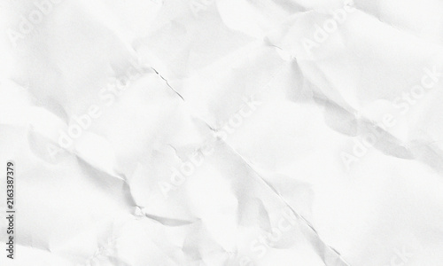 White crumpled paper texture background with creases and folds for creative designs Background