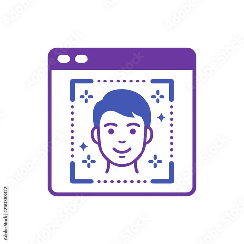 Biometric facial recognition and digital identity verification in web browser interface