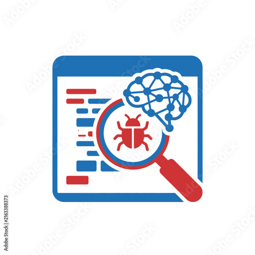 AI Powered Software Debugging and Bug Detection Code Analysis Icon