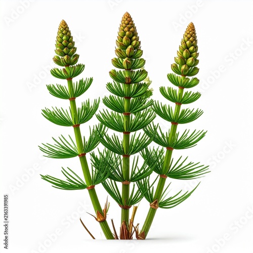 Equisetum arvense Field Horsetail isolated 