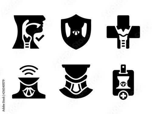 Throat and Larynx Health Medical Icon Set