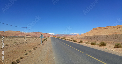 desert road in the Ourika-valley near Ait Benhaddou