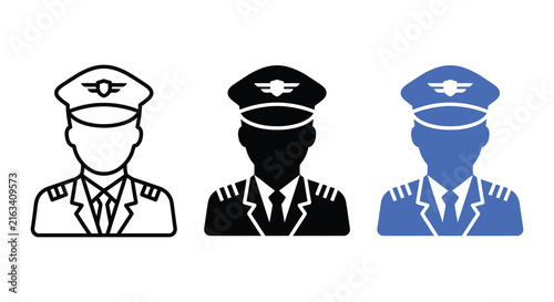 Foto Pilot headwear with insignia is depicted as a flat vector silhouette aviator