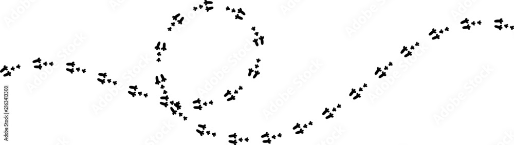 Obraz premium Rabbit footprint icon, easter bunny paw foot trail