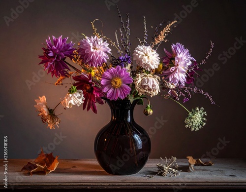 Bouquet de fleurs fanées