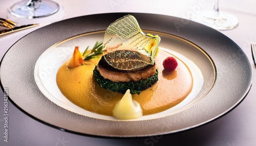 michelin star dish gourmet food art closeup of the dish