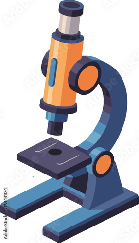 Vibrant Isometric Microscope Toy Icon in Flat Style