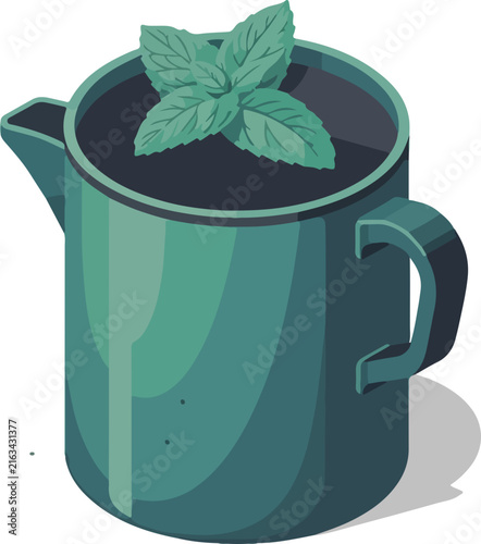 Isometric Mint Pot Icon