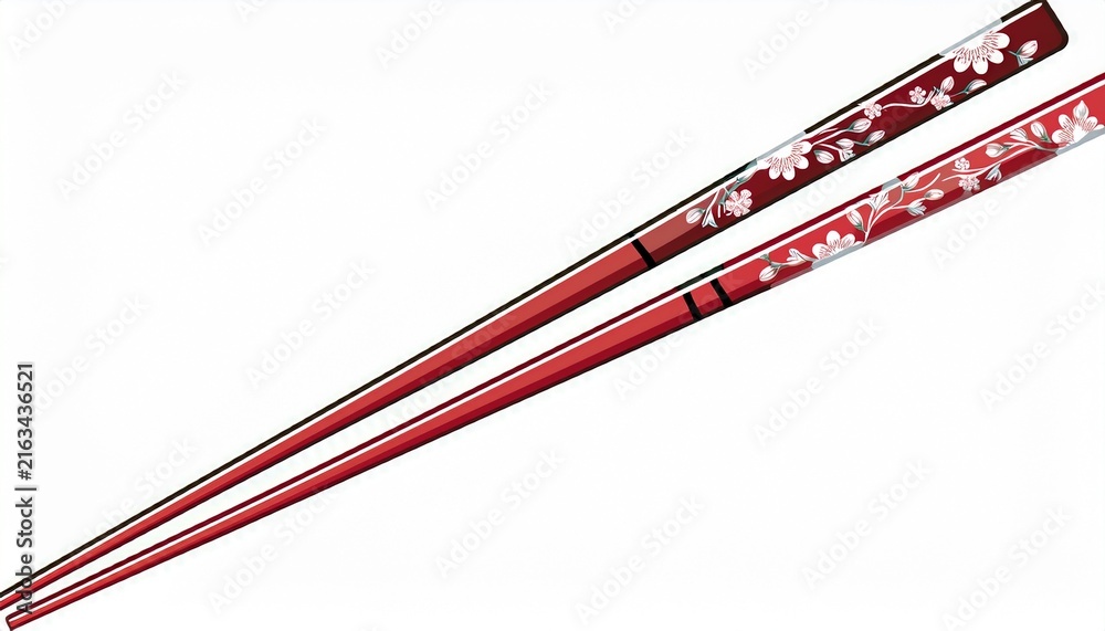 Obraz premium japanese chopsticks with floral engravings