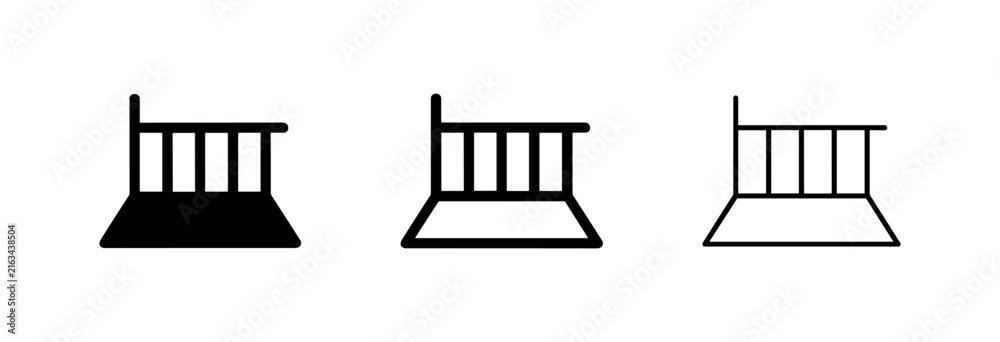 Fototapeta premium Balcony railing architectural fence icons