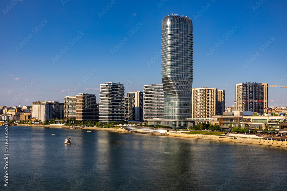 Obraz premium Belgrade Waterfront Panorama from the Sava River, Serbia
