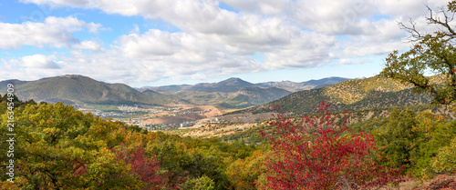 Foto View from slope of Ai-Georgiy mountain, Sudak town, Crimea.