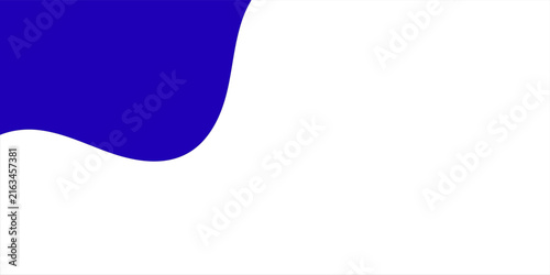 Abstract White Background with Solid Royal Blue Wave Shape Minimalist Modern Design