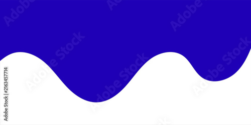 Abstract White Background with Solid Royal Blue Wave Shape Minimalist Modern Design