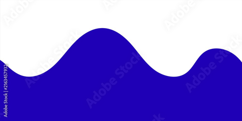 Abstract White Background with Solid Royal Blue Wave Shape Minimalist Modern Design