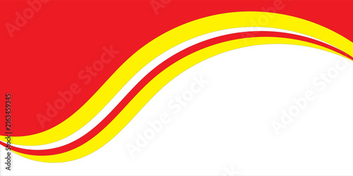 Abstract White Background with Layered Red and Yellow Curved Waves Vibrant Modern Design