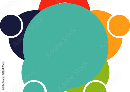 Colorful overlapping circles in a vibrant abstract design with modern graphic style