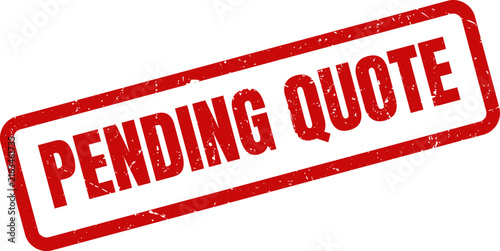 Obraz na płótnie Red Pending Quote Rubber Stamp Impression on White Background Illustrating Finan