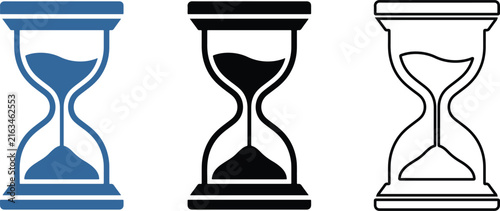 Photography Classic sandglass hourglass time management icon in flat design and minimalist l