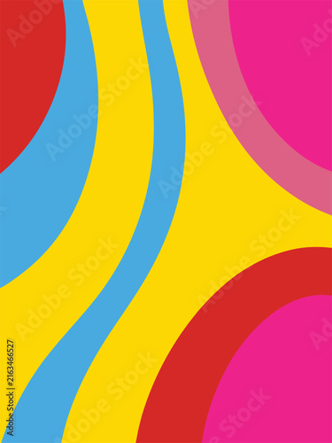 Abstract background featuring vibrant colorful wavy shapes and curved lines in a modern artistic digital design style