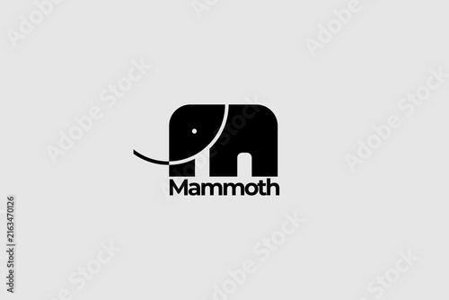 Abstract mammoth animal logo vector image template