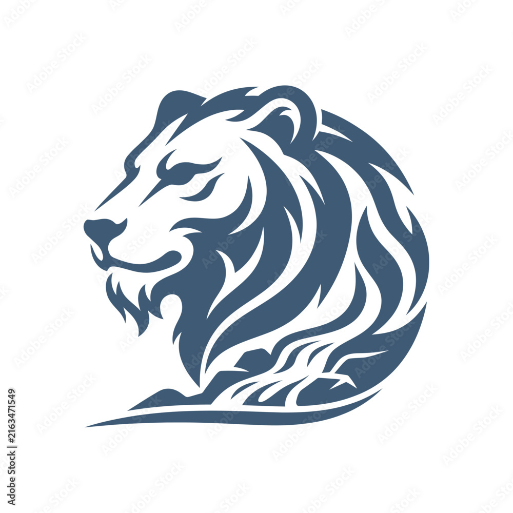 Fototapeta premium Stylized Lion Head Tribal Tattoo Style Vector Illustration Isolated