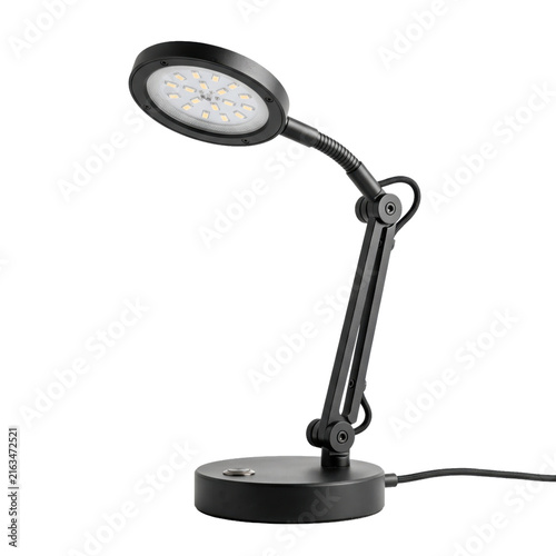 Cuadro en lienzo Modern black LED desk lamp with adjustable arm and flexible neck