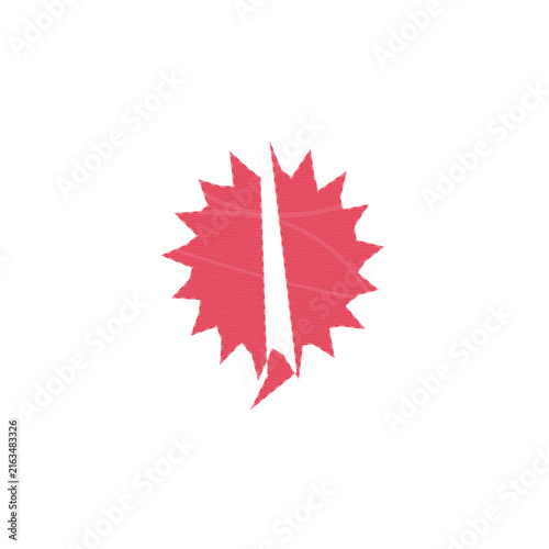 Red maple leaf with white center design