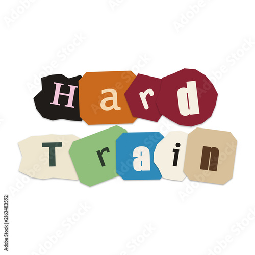 Hard train colorful typography design