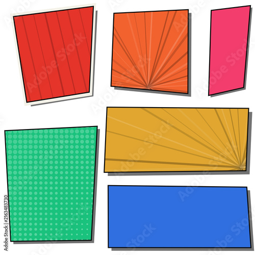 Four colorful folded fabric pieces flat layout