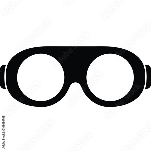 Minimalist black goggles vector illustration for industrial safety design projects