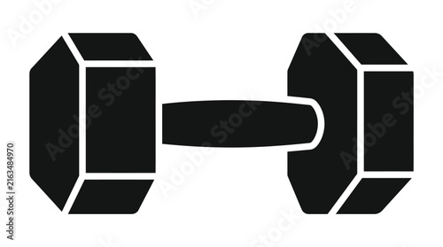 Heavy black dumbbell vector illustration for fitness and gym design