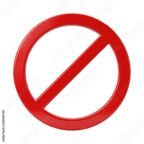 Red prohibition sign symbol forbidden circle as PNG asset isolated on transparent background