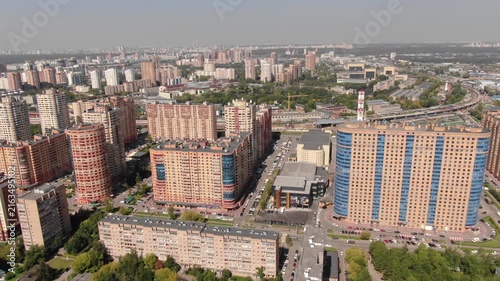 Drone orbits over dense residential neighborhood