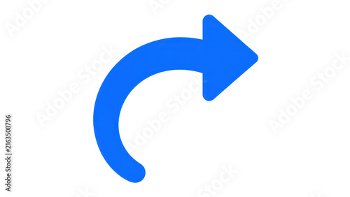 Fotografía Blue Curved Arrow Icon Pointing Right with Minimal Graphic Space