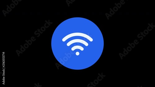 motion graphics animation of blue wifi symbol wireless internet connection moving waves