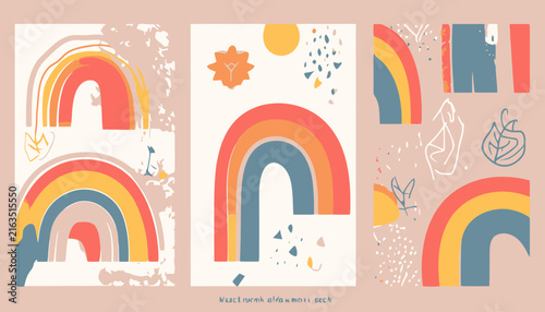 Colorful Rainbow Illustration Design Elements.