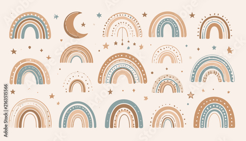 Colorful Rainbow Shapes for Design.