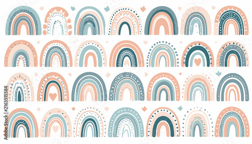 Colorful Rainbow Shapes in Pastel Hues.