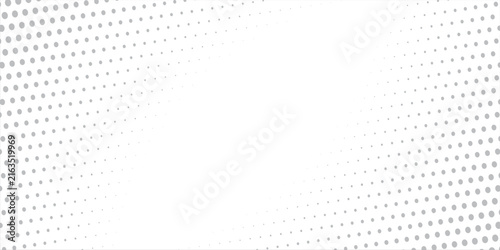 Abstract gray halftone dot pattern fading from corner. Smooth gradient dots create a clean and minimal geometric background.