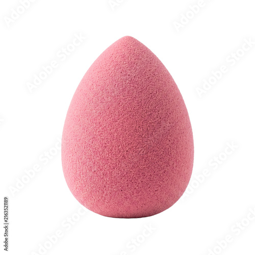 Obraz na płótnie Pink teardrop makeup sponge for flawless foundation application isolated