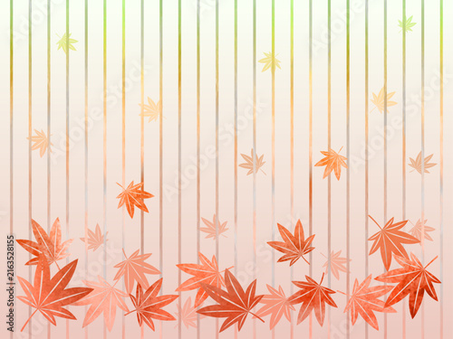 紅葉したモミジの背景イラスト