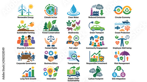 Collection of Eco and Environmental Icons.