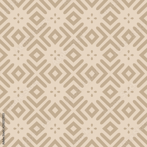 Seamless geometric pattern with beige and brown interlocking shapes