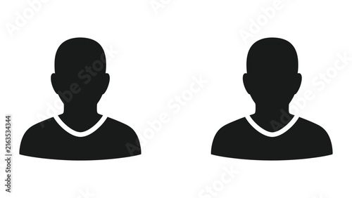 User avatar profile icon set in solid black style isolated on white background for website interface