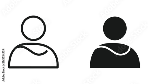 User profile with wave line icon for account settings or personal identification in web graphics