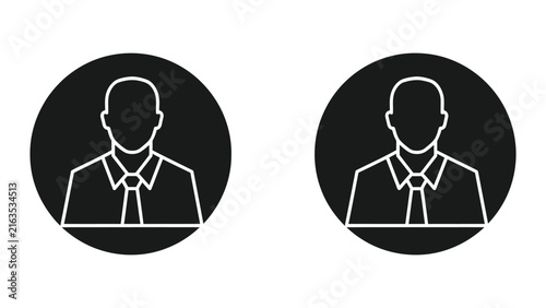 Businessman profile avatar icon set for corporate management and professional networking platforms